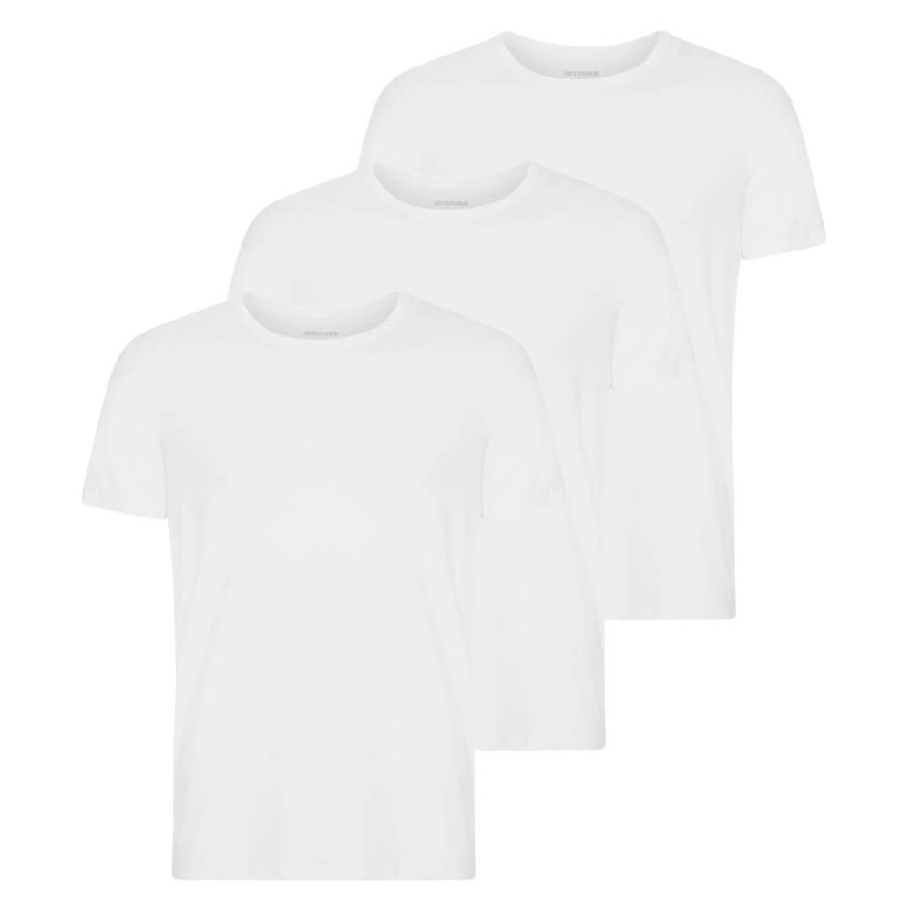 Pak Hvide Bambus Shirts Str Medium