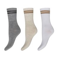 3-pak Decoy bambus damestrømper med rib, multifarvet str. 37-41 - 