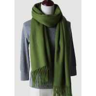Olivengrønt halstørklæde i 100% uld til kvinder - 