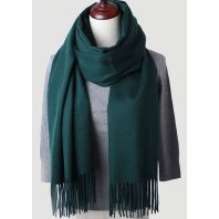 Mørkegrønt halstørklæde i 100% uld til kvinder - 