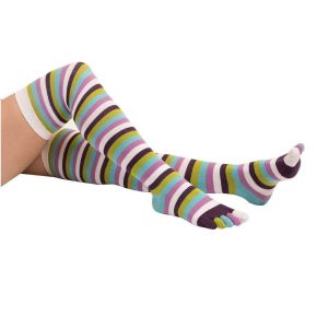 Stribede tåstrømper TOETOE Over Knee, Twilight - One-size - 