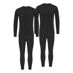 2 sæt Coastland termoundertøj med Coolmax til mænd, sort - Bambus T-Shirts