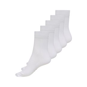 5-pak Zebdia basic løbestrømper - Hvid str. 43-46 - Sokker str. 43