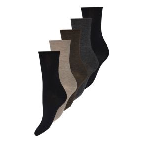 5 par Decoy bambusstrømper i gaveæske, sort, grå, brun str. 37-41 - Jul