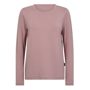 Rosa langærmet bambus t-shirt til damer str. medium - Str. medium