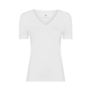 Hvid slim-fit bambus t-shirt med v-hals, JBS of Denmark (dame) - str. XL - Str. XL