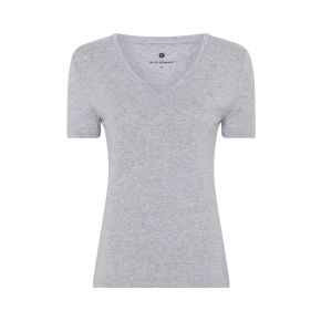 Grå slim-fit bambus t-shirt med v-hals, JBS of Denmark (dame) - str. S - Str small