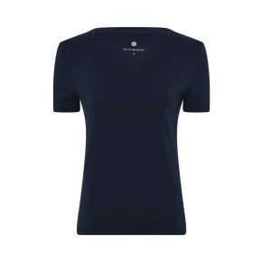 Navy slim-fit bambus t-shirt med v-hals, JBS of Denmark (dame) - str. XL - Str. XL