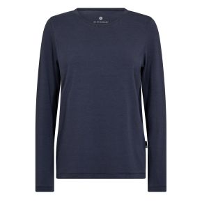 Blå langærmet bambus t-shirt til damer, str. small - Str small