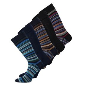 5 par stribede Claudio bambus strømper til mænd str. 40-47 -