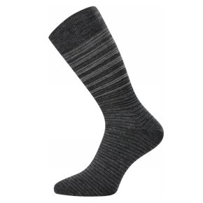 Grå Egtved uldsokker med striber - Uldundertøj