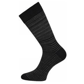 Sorte Egtved uldsokker med striber - Uldundertøj