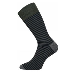 Stribede Egtved uldsokker uden elastik, grøn -