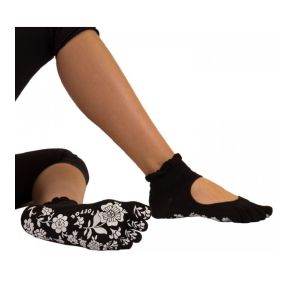 Sorte TOETOE Yoga & Pilates Anti-Slip Tåstrømper, Serene - 