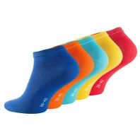 5 par korte ankelsokker unisex, "Fun Colors" -