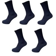 5 par navyblå sokker, bomuld - 