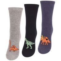 3 par børnestrømper med dinosaurmotiver -