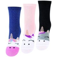 3 par børnesokker med enhjørning motiv -