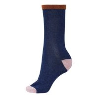Socks CPH Damestrømpe - Navy med glitter -