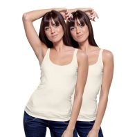 2-pak bambus tank toppe til damer, råhvid -