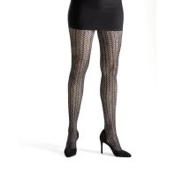 Decoy Strømpebukser med struktur & Glitter, 70 denier, Silver - 