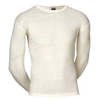 Langærmet t-shirt i 100% merino uld til mænd, JBS, hvid - 