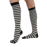 Knæhøje TOETOE tåstrømper, Sort/Grå - One-size - 