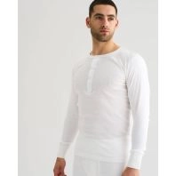 Hvid JBS Original Langærmet T-shirt med knapper -