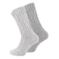 2 par kraftige uldsokker, lysegrå -