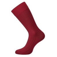 Egtved bambussokker med rib, mørkerød -