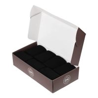 7 par sorte bambus strømper i gaveæske -