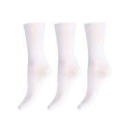 3-pak Decoy bambus damestrømper med rullekant, hvid, str. 37-41 - 