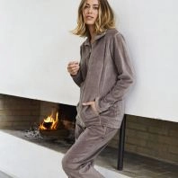 Decoy pyjamas sæt i velour, brun - 