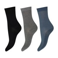 3 par Decoy damestrømper, navy, blå & grå. str. 37-41 - 
