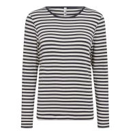 Langærmet bambus t-shirt med navy striber, JBS of Denmark (dame) - 