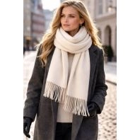 Råhvidt halstørklæde i 100% uld til kvinder - Tilbehør