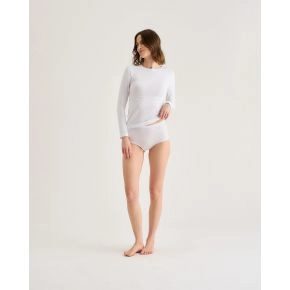 Hvid lang&aelig;rmet Decoy bambus t-shirt til damer - Bambus Shorts