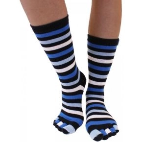 Tåsokker, TOETOE Essential, Stripy Denim - One-size - Tåsokker Mid-Calf