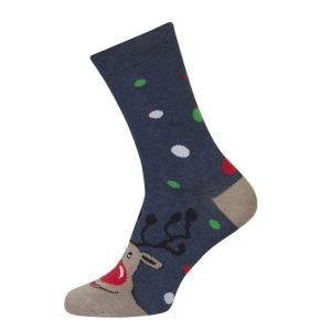 Julesokker - Rudolf - Vinterstrik - Blå str. 35-38 - Sokker str. 35