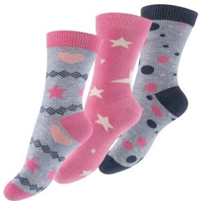 3 par børnestrømper med stjerner og prikker, str. 27-30 - Sokker str. 27