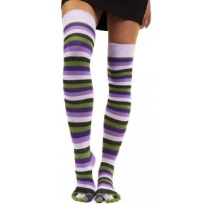 Stribede tåstrømper TOETOE Over Knee, Forrest - One-size - Tåsokker