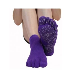 TOETOE Yoga & Pilates Anti-Slip Sole Trainer, Lilla - Tåstrømper Skridsikre