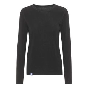 Langærmet t-shirt med merinould, dame, Coastland of Denmark, sort, str. XS - Str. XS