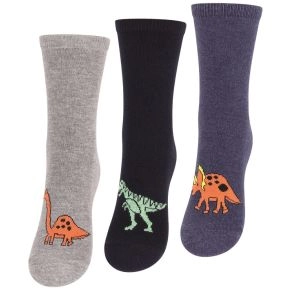 3 par børnestrømper med dinosaurmotiver - Strømper til drenge