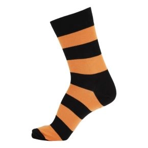 Strømper med orange og sorte striber str. 35-38 - Sokker str. 35