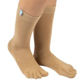 Tåsokker, TOETOE Essential, Lysebrun - One-size - Sokker str. 36