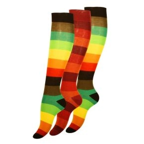 3-pak knæstrømper til damer, Rainbow, str. 35-38 - Sokker str. 38