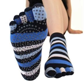 TOETOE Yoga & Pilates Anti-Slip Sole Trainer, Denim - 
