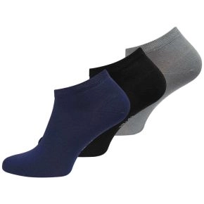 3-pak bambus ankelstrømper (korte), sort, grå, navy, str. 39-42 - Sokker str. 42