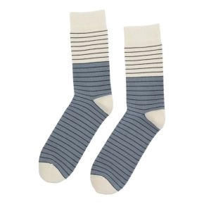 Socks CPH herrestrømper med striber, blå / hvid, str. 45-48 - 